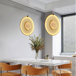Dix Heures Designer Fabric Pendant Light, Gold & Beige, Modern LED Ceiling Lamp
