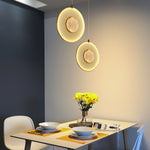 Dix Heures Designer Fabric Pendant Light, Gold & Beige, Modern LED Ceiling Lamp