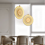 Dix Heures Designer Fabric Pendant Light, Gold & Beige, Modern LED Ceiling Lamp