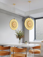 Dix Heures Designer Fabric Pendant Light, Gold & Beige, Modern LED Ceiling Lamp