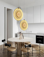 Dix Heures Designer Fabric Pendant Light, Gold & Beige, Modern LED Ceiling Lamp