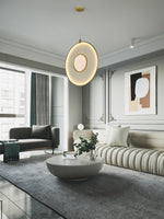 Dix Heures Designer Fabric Pendant Light, Gold & Beige, Modern LED Ceiling Lamp