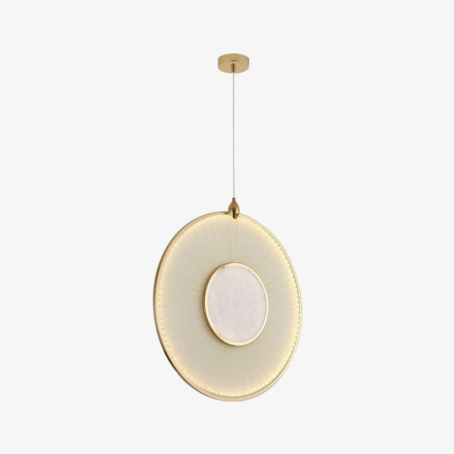 Dix Heures Designer Fabric Pendant Light, Gold & Beige, Modern LED Ceiling Lamp