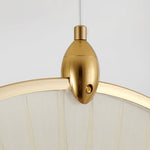Dix Heures Designer Fabric Pendant Light, Gold & Beige, Modern LED Ceiling Lamp