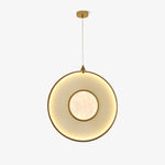 Dix Heures Designer Fabric Pendant Light, Gold & Beige, Modern LED Ceiling Lamp