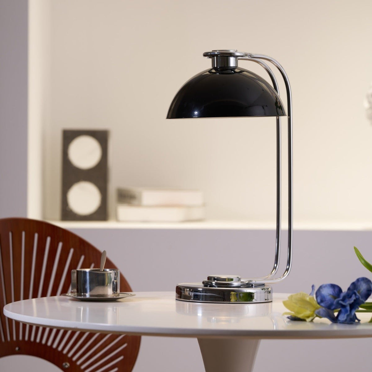 Domex Modern Desk Lamp with Chrome Accents and Integrated LED