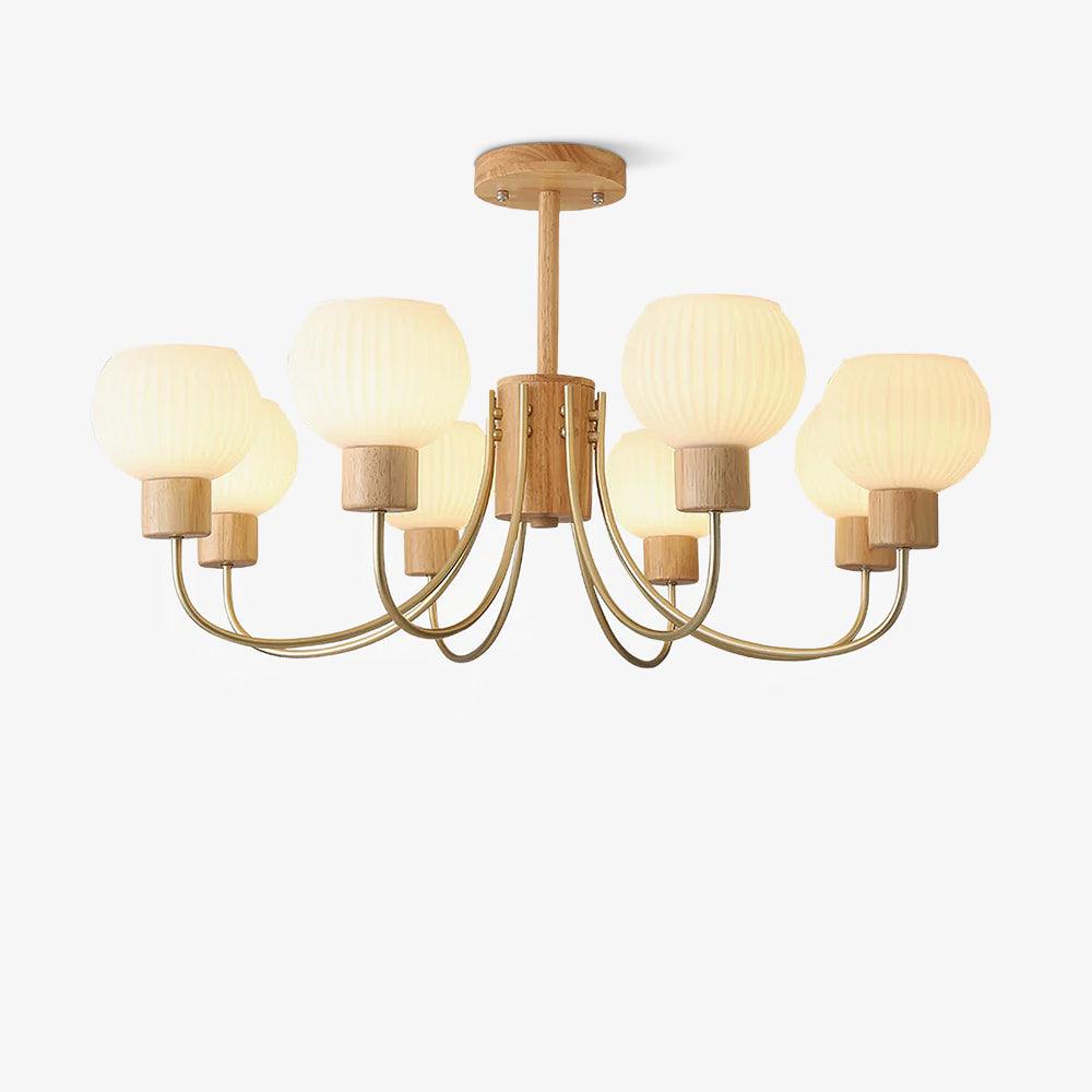 Donnelly Wooden Chandelier – Modern 6-Light Ceiling Pendant for Dining & Living Rooms
