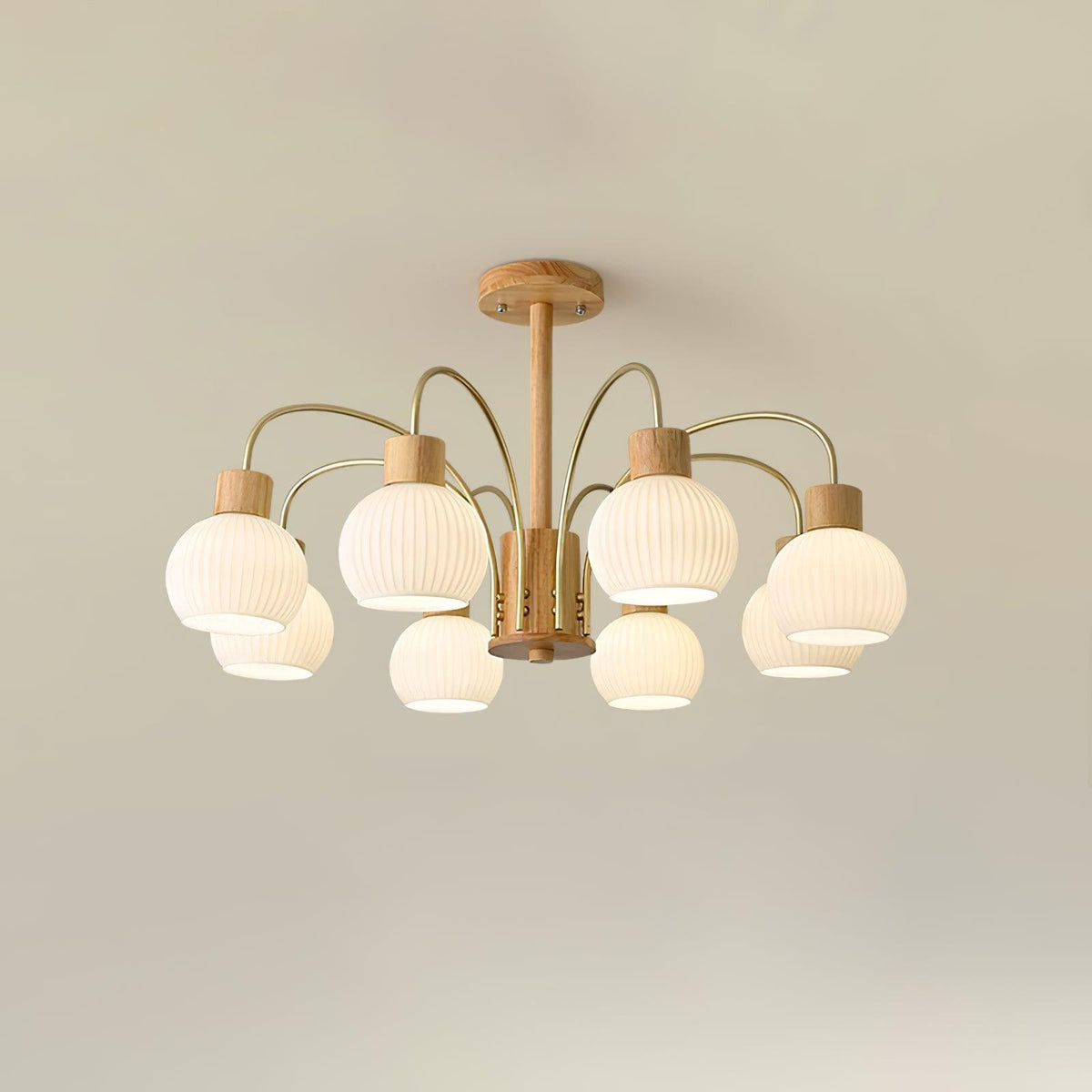Donnelly Wooden Chandelier – Modern 6-Light Ceiling Pendant for Dining & Living Rooms