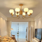 Donnelly Wooden Chandelier – Modern 6-Light Ceiling Pendant for Dining & Living Rooms