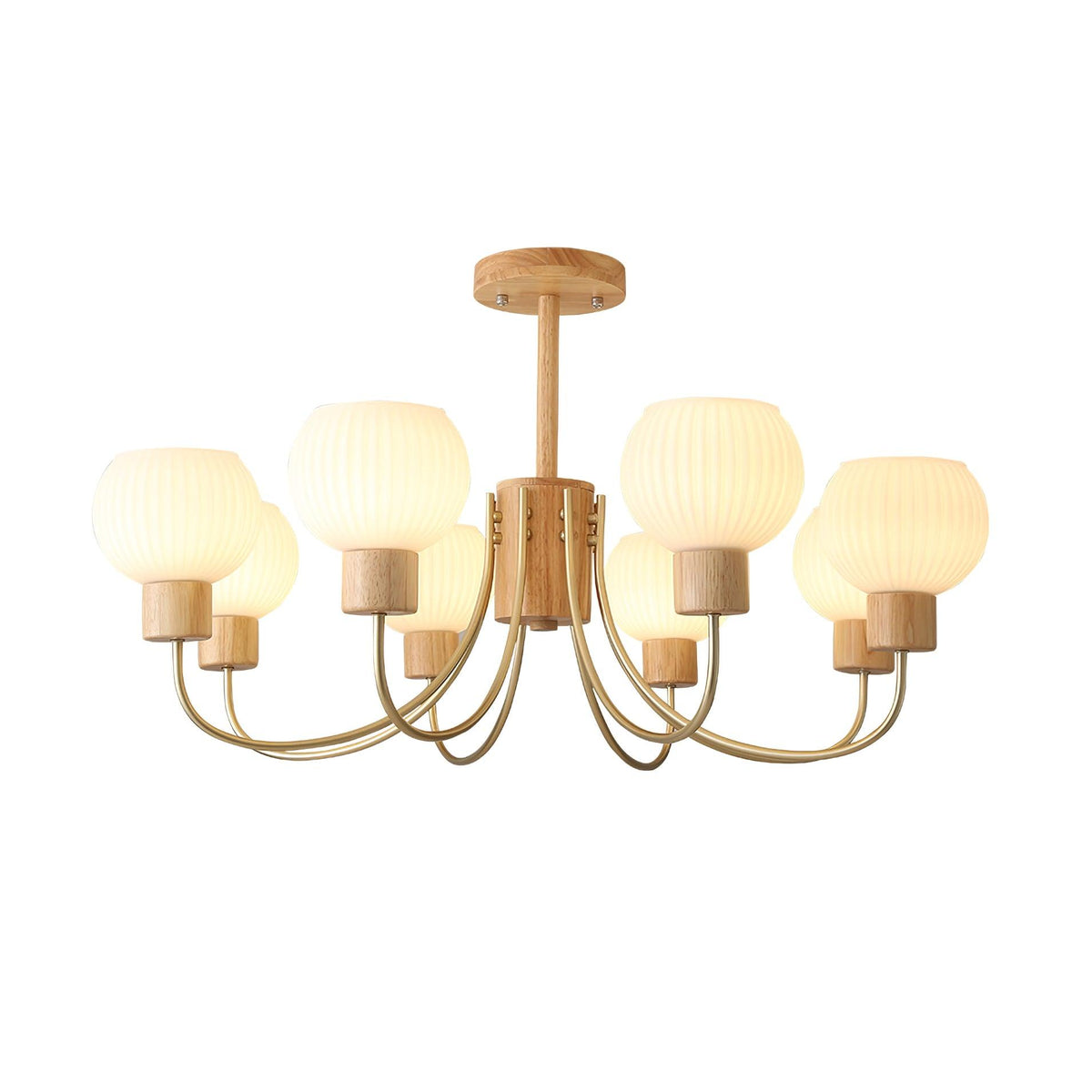 Donnelly Wooden Chandelier – Modern 6-Light Ceiling Pendant for Dining & Living Rooms