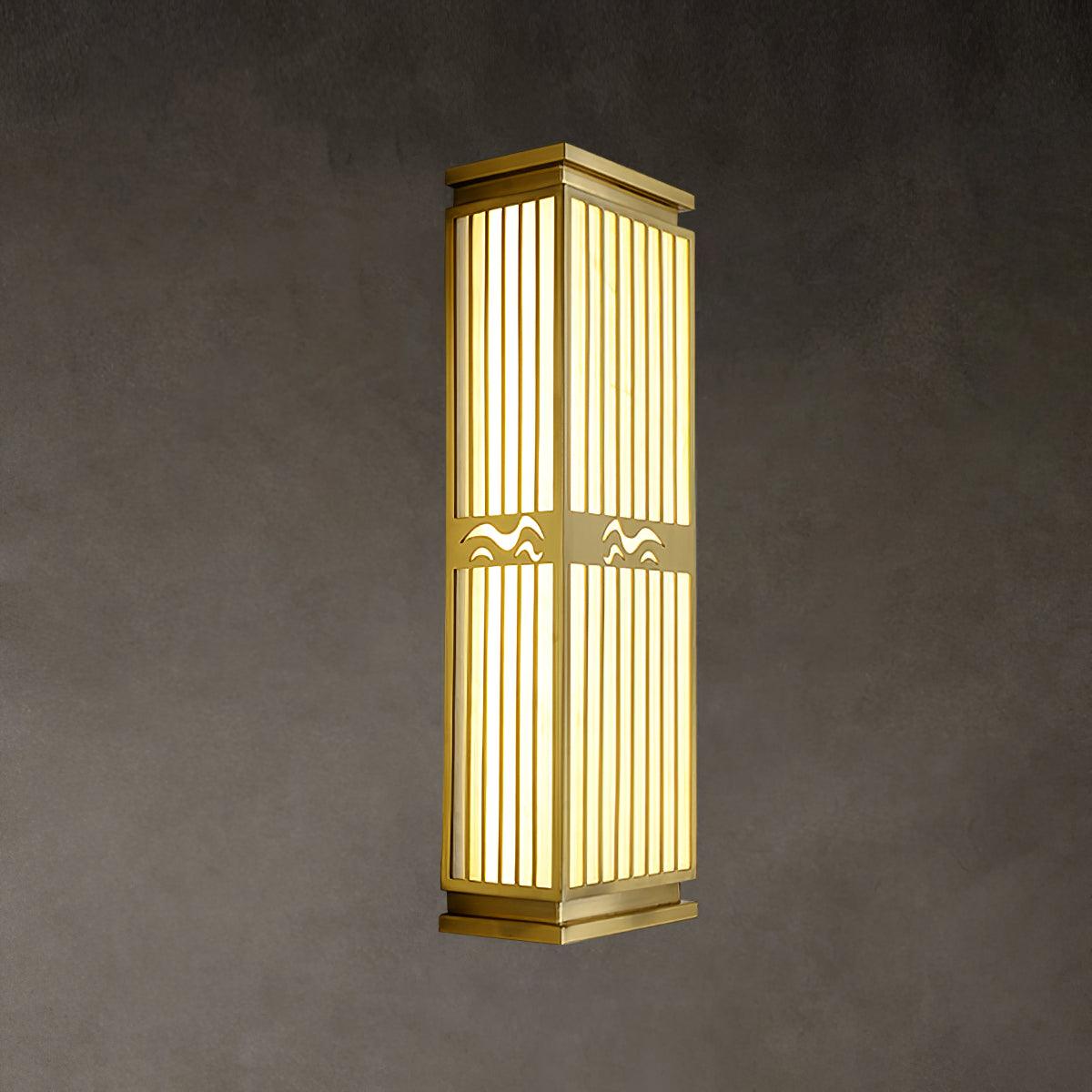 Doots Outdoor Wall Light in Gold and White, Modern LED Sconce for Patio and Garden