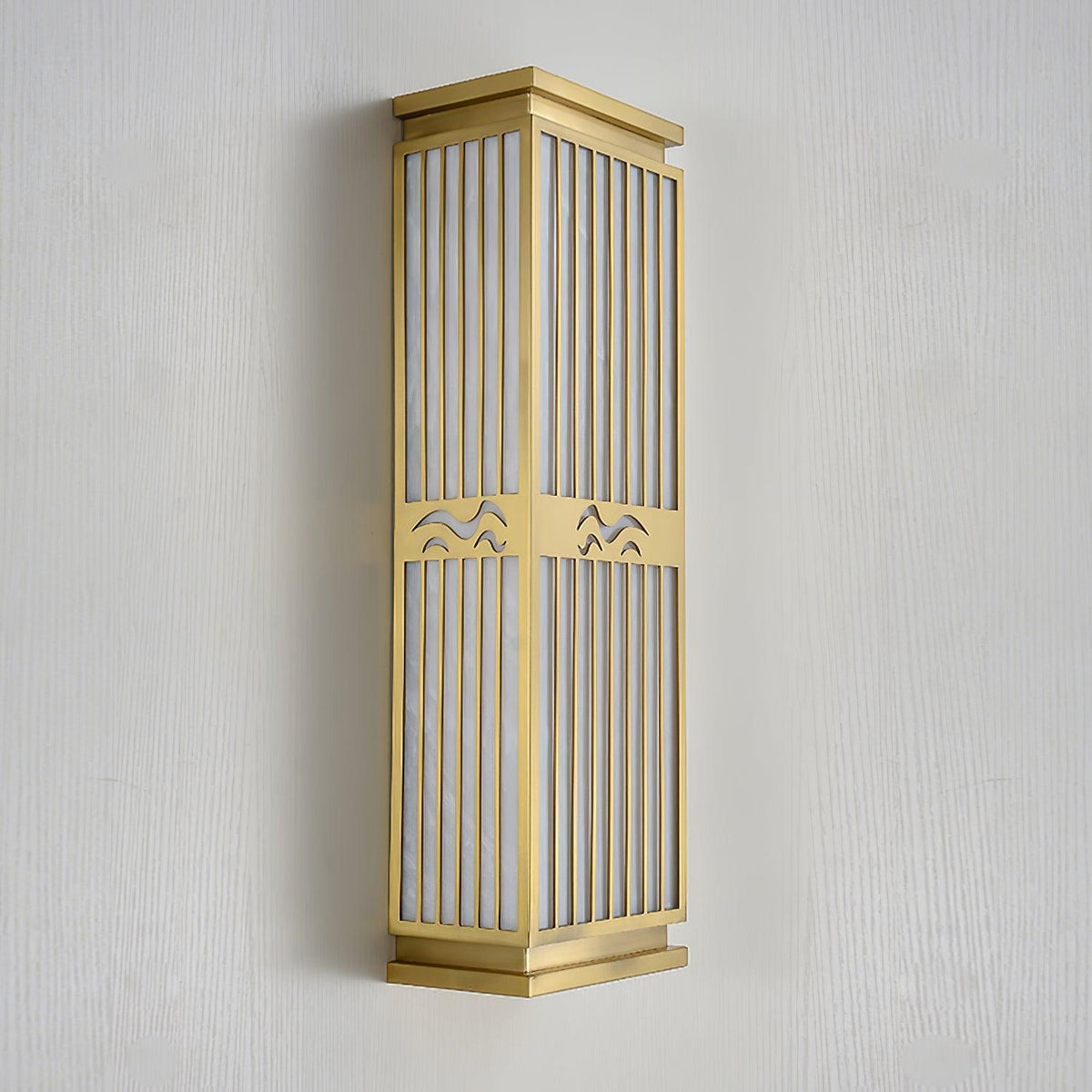 Doots Outdoor Wall Light in Gold and White, Modern LED Sconce for Patio and Garden