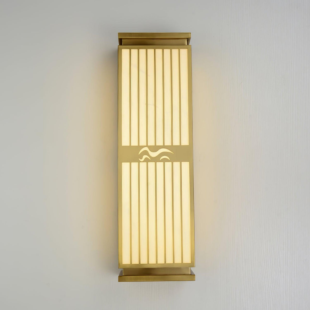 Doots Outdoor Wall Light in Gold and White, Modern LED Sconce for Patio and Garden
