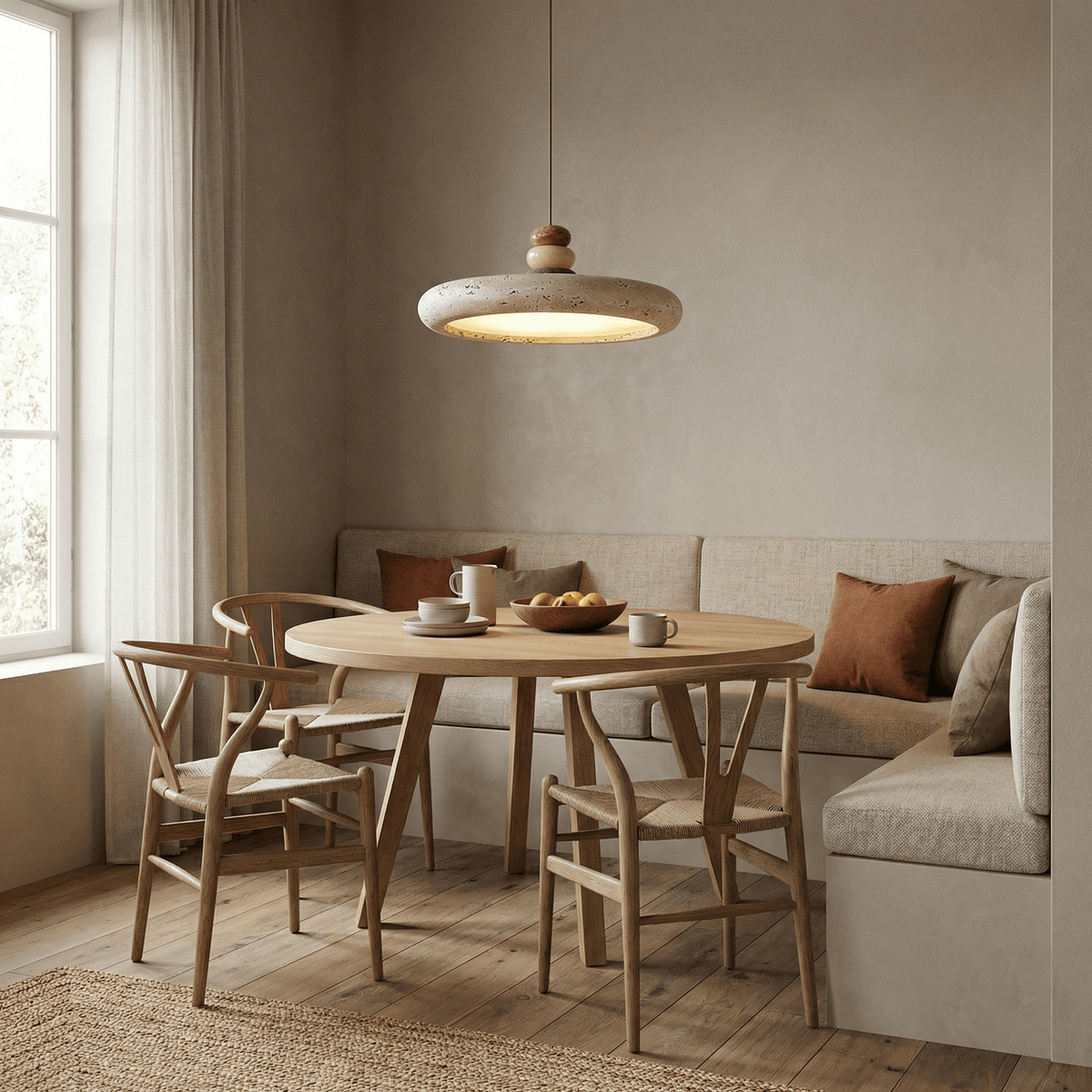 Dorelle Travertine Pendant Light – Sculptural Ceiling Lamp for Modern Interiors