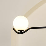 Doris Modern Glass Ball Chandelier in Black Metal for Dining Room and Living Room