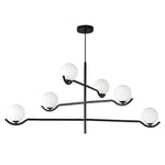 Doris Modern Glass Ball Chandelier in Black Metal for Dining Room and Living Room