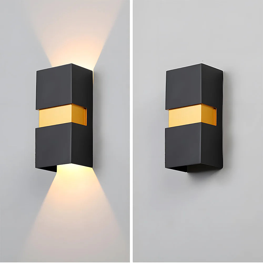 Modern Rectangular Double Head Led Outdoor Wall Lamp