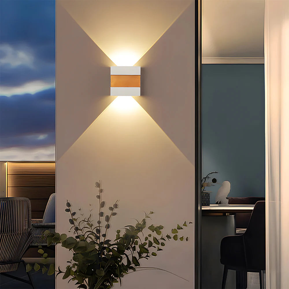 Modern Rectangular Double Head Led Outdoor Wall Lamp