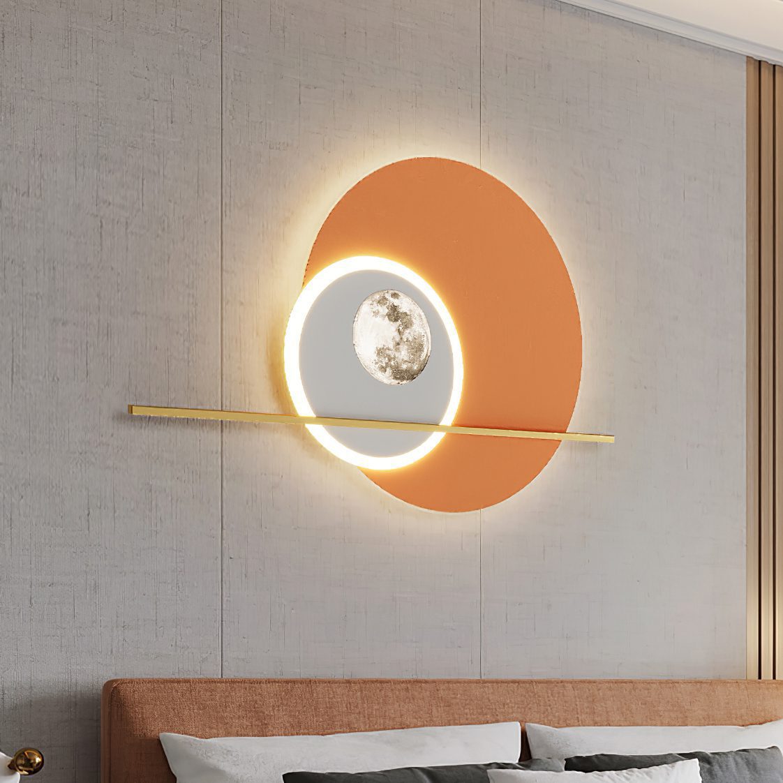 Double Circle Moon Wall Light
