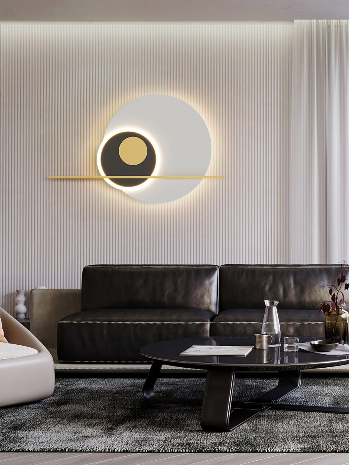 Double Circle Moon Wall Light