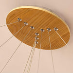 Double Ring Wooden Pendant Light