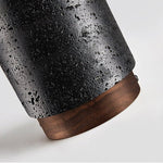 Draven Black Travertine Ceiling Lamp with Walnut Base