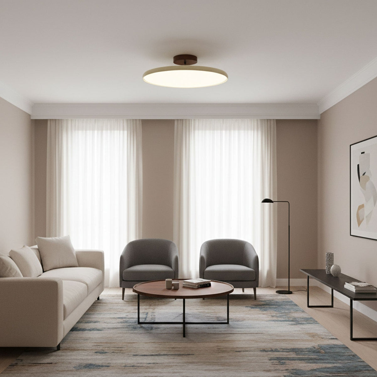 Drift Adjustable Ceiling Light – Modern LED Flush Mount for Living Room & Bedroom