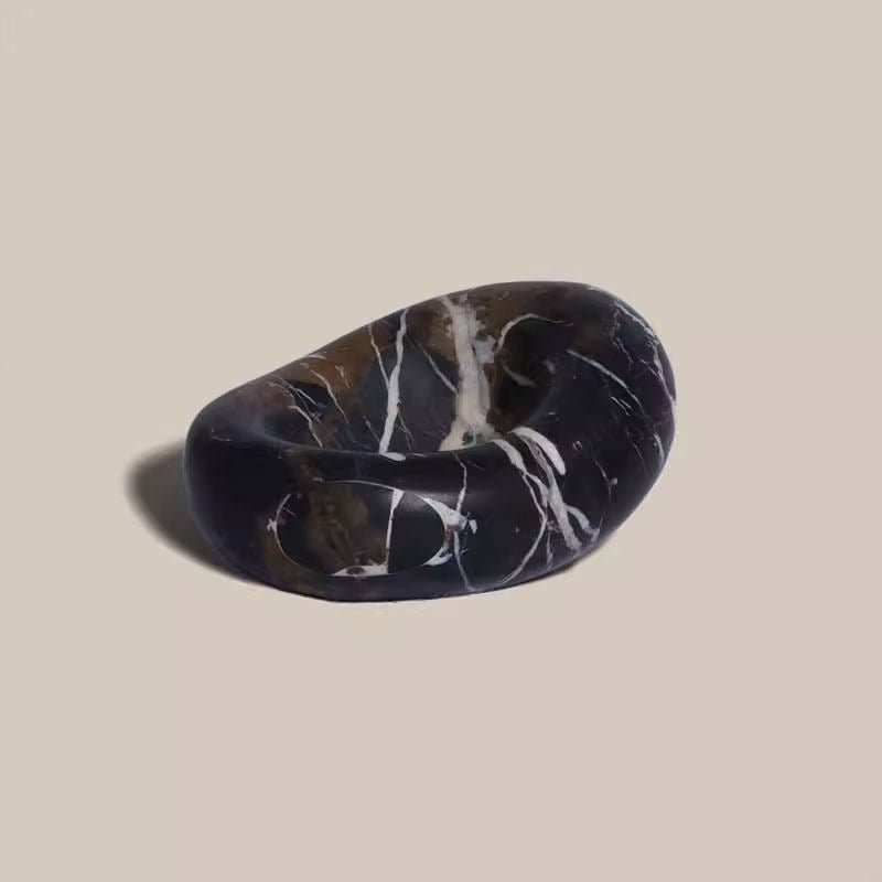Drift Bowl Marble Tray – Sculptural Stone Catchall for Modern Interiors