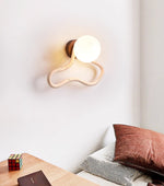 Driftform Travertine Wall Sconce with Opal Glass Globe