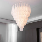 Aurelia Glass Droplet Chandelier – Modern Waterfall Pendant Light for Dining Room and Foyer