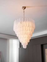 Aurelia Glass Droplet Chandelier – Modern Waterfall Pendant Light for Dining Room and Foyer