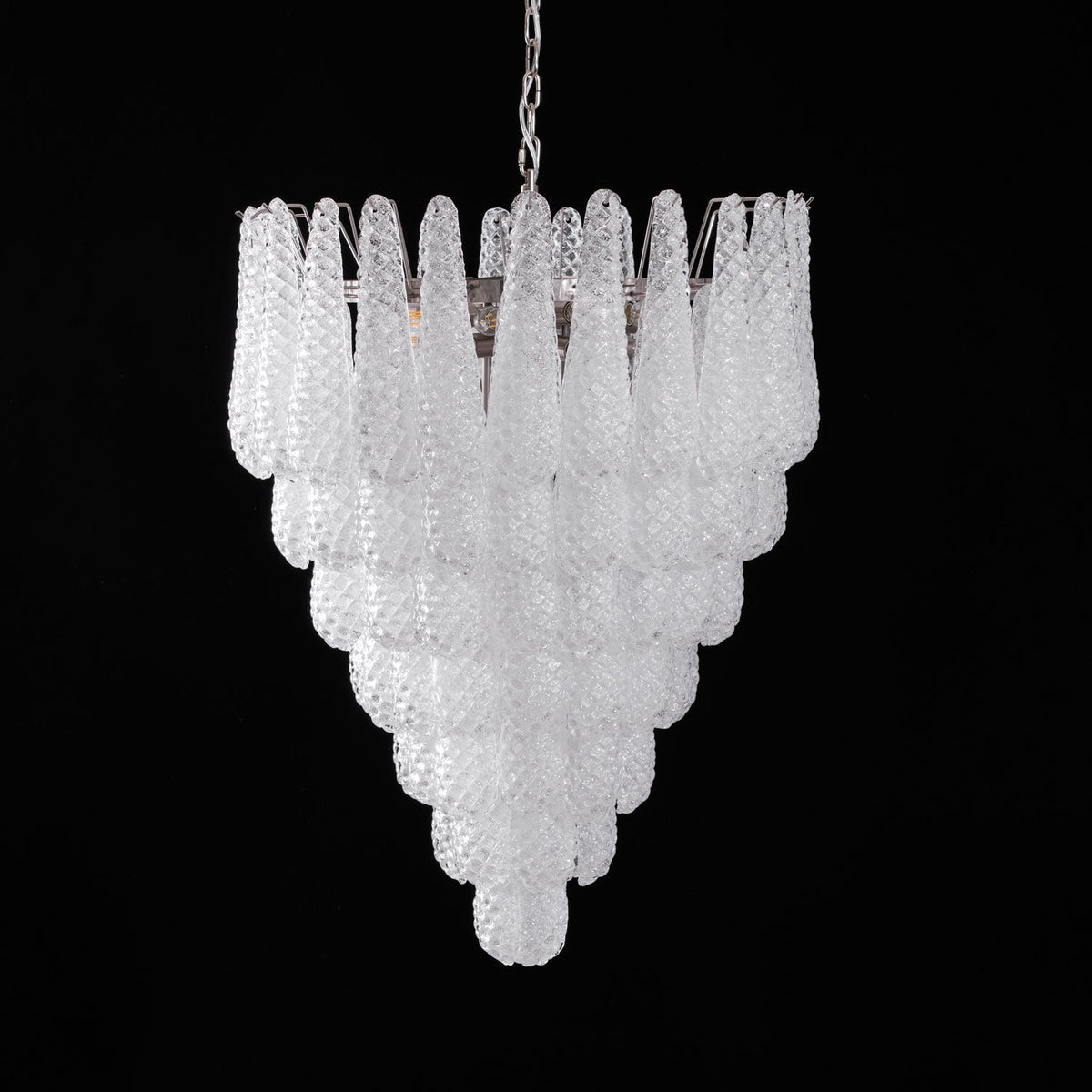 Aurelia Glass Droplet Chandelier – Modern Waterfall Pendant Light for Dining Room and Foyer