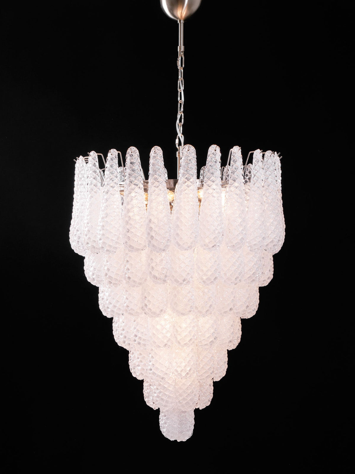 Aurelia Glass Droplet Chandelier – Modern Waterfall Pendant Light for Dining Room and Foyer