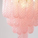 Pink Murano Glass Droplet Chandelier for Dining Room and Living Room