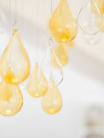 Droplets Sculpture Chandelier – Modern Glass Pendant Light for Dining Room and Living Room
