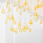 Droplets Sculpture Chandelier – Modern Glass Pendant Light for Dining Room and Living Room