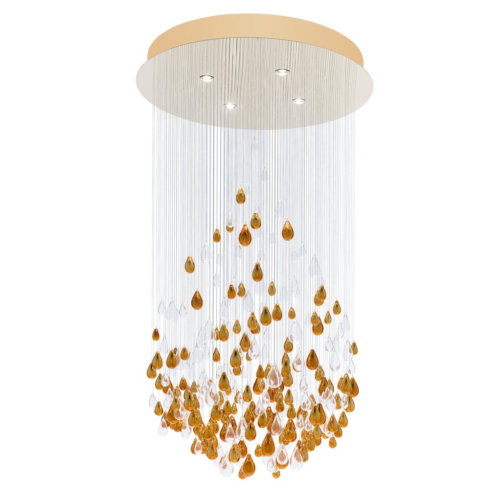Droplets Sculpture Chandelier – Modern Glass Pendant Light for Dining Room and Living Room