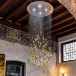 Droplets Sculpture Chandelier – Modern Glass Pendant Light for Dining Room and Living Room