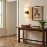 Dual Alabaster Ribbed Wall Sconce in Brass | Luxury Bedroom & Hallway Lighting