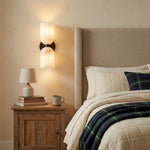 Dual Alabaster Ribbed Wall Sconce in Brass | Luxury Bedroom & Hallway Lighting