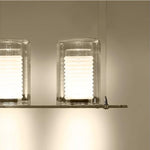 Dual Cylinder Glass LED Floor Lamp – Modern Matte Black Sculptural Lighting