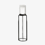 Dual Cylinder Glass LED Floor Lamp – Modern Matte Black Sculptural Lighting