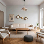 Dual Halo Alabaster Wall Sconce in Brass | Modern Wall Lighting