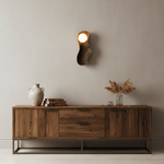 Dualis Rootlight Wall Sconce – Sculptural Walnut Wood & Opal Glass