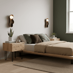Dualis Rootlight Wall Sconce – Sculptural Walnut Wood & Opal Glass