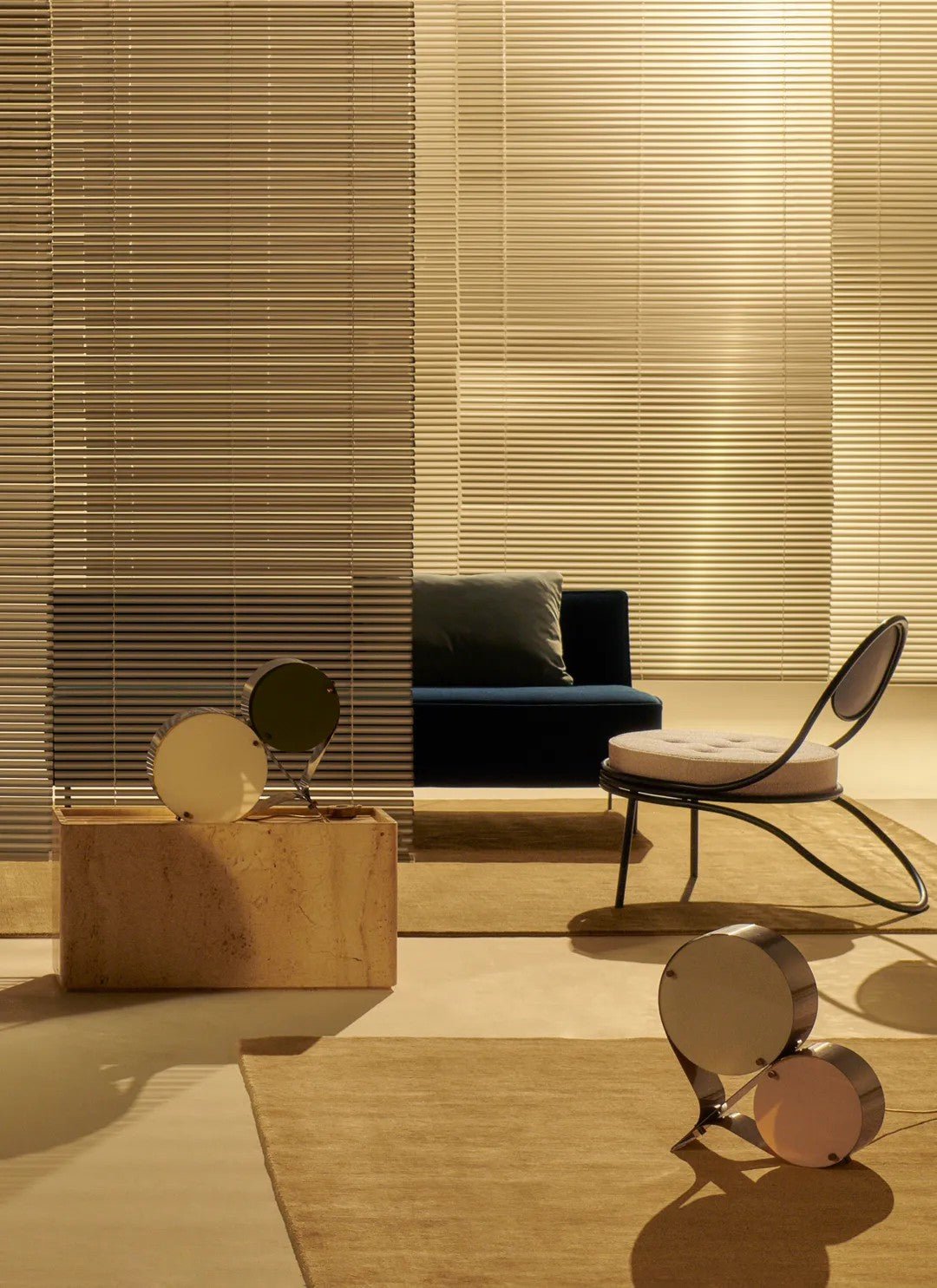 Duet Disc Modern LED Table Lamp with Dual Acrylic Shades, Nickel Finish