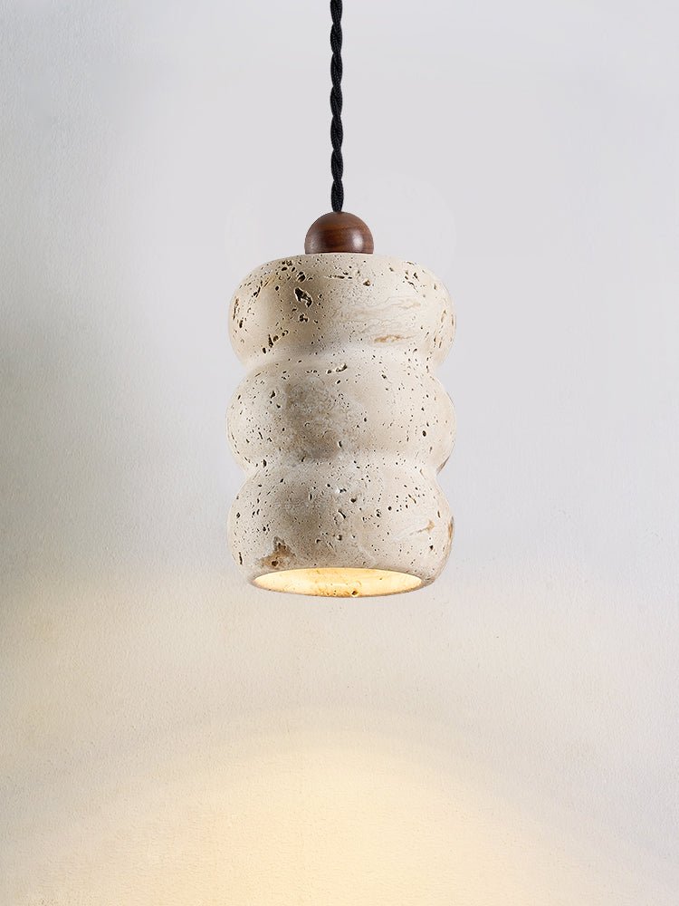Dune Pebble Travertine Pendant Light – Natural Stone Sculptural Hanging Lamp