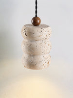 Dune Pebble Travertine Pendant Light – Natural Stone Sculptural Hanging Lamp
