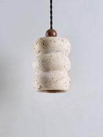 Dune Pebble Travertine Pendant Light – Natural Stone Sculptural Hanging Lamp