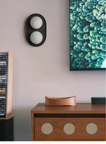 Duo Orb Wood Wall Sconce – Modern Scandinavian Bedroom Wall Light with Opal Glass Globes
